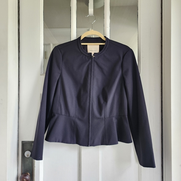 Rebecca Taylor Ava Zip Front Peplum Jacket, Sz 6 - Picture 3 of 12
